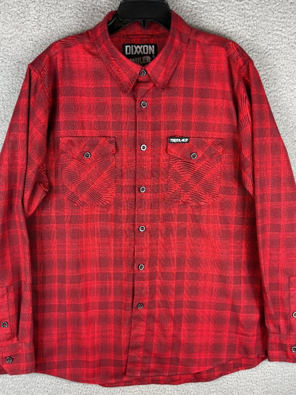 Dixxon Miller 43 Thiller Flannel Shirt Men's XL Red Plaid Long Sleeve Button